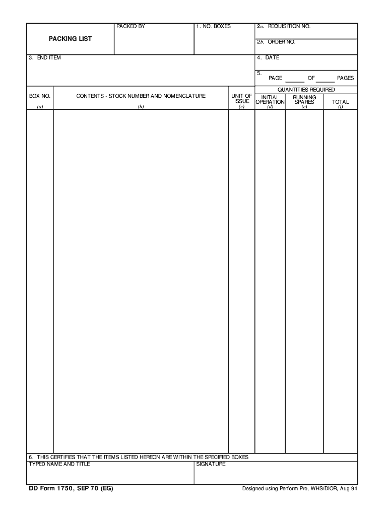  Da Form 1750 1970-2024